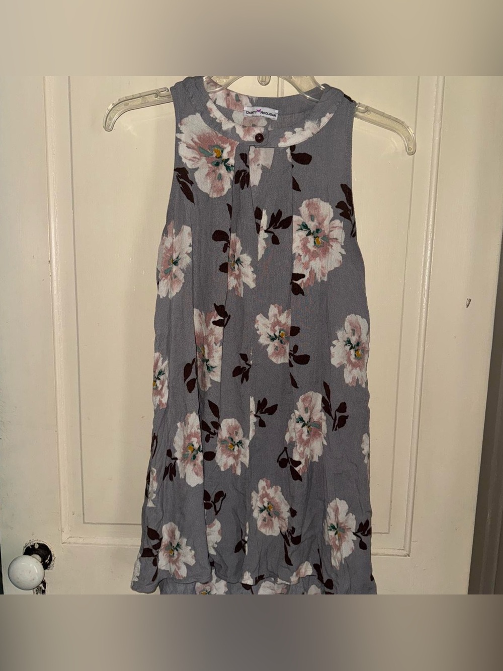 Dainty Hooligan Gray Floral Sleeveless Dress Small